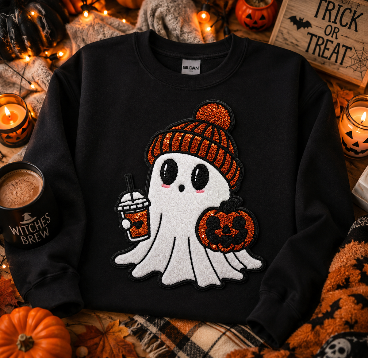 Ghost sequin patch
