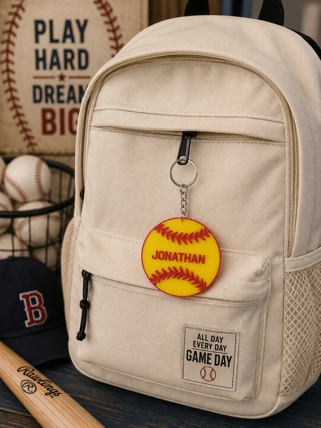 Custom Baseball Keychain