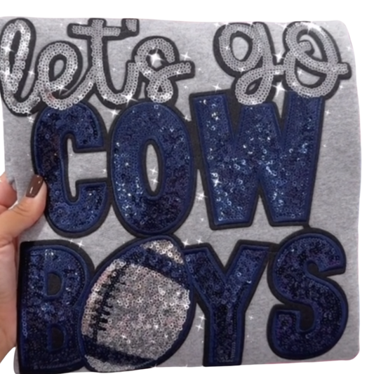 Lets go cowboys sequin patch